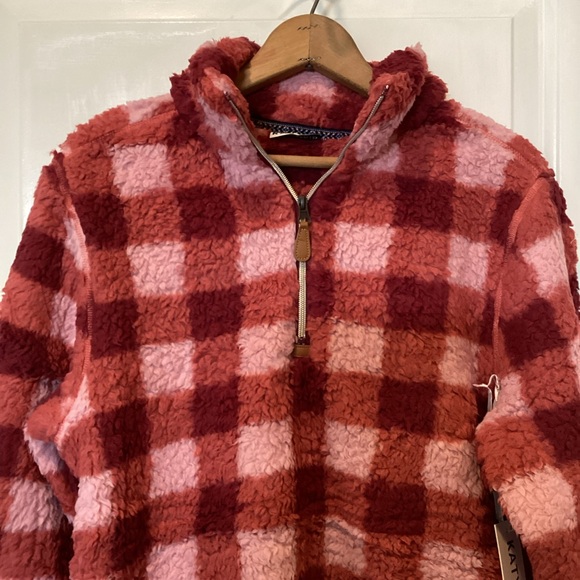 NEW Katydid Red and Pink Fleece Pullover - Picture 2 of 10